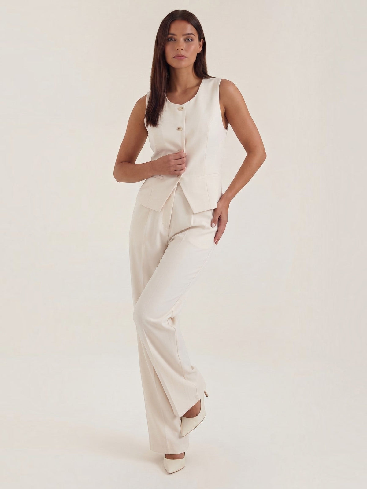 Anita Tailored Vest and Wide Leg Pants Set