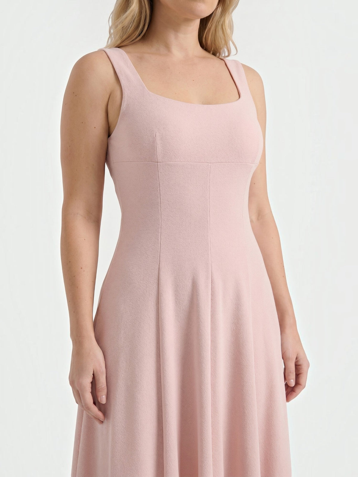 Florina Square Neck Panelled Midi Dress