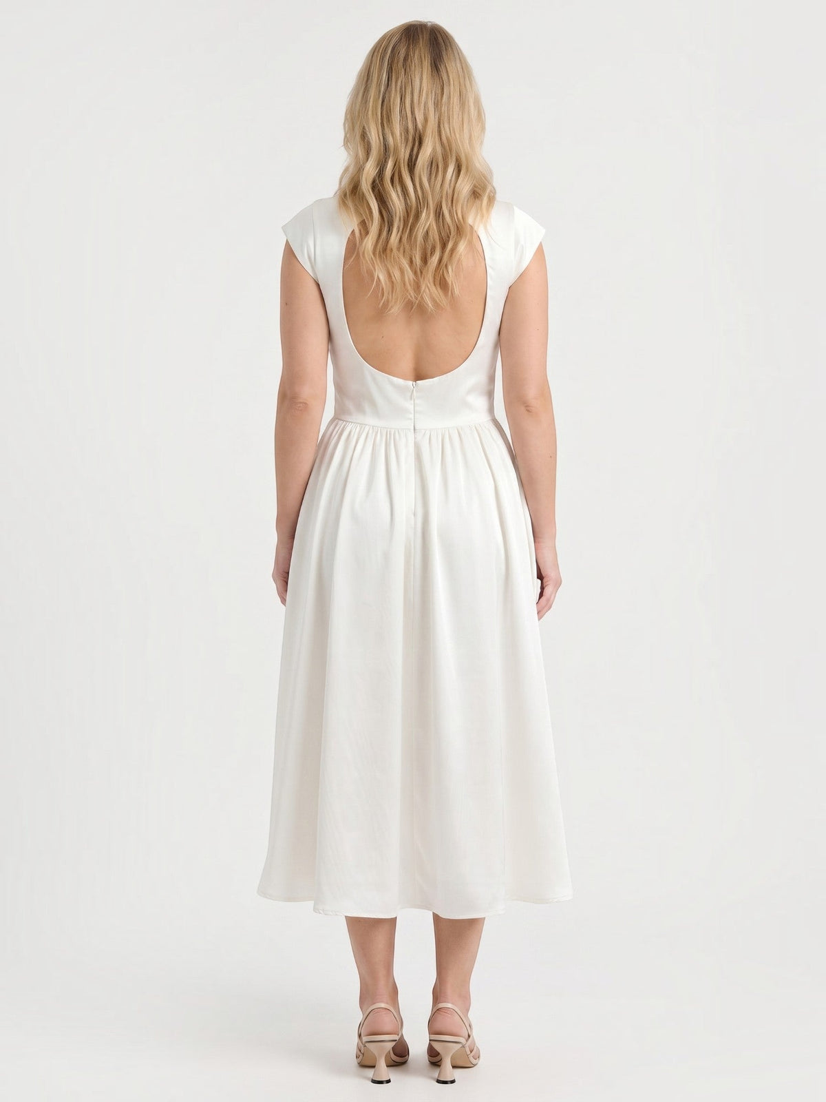 Janice Flutter Sleeve Flared Midi Dress