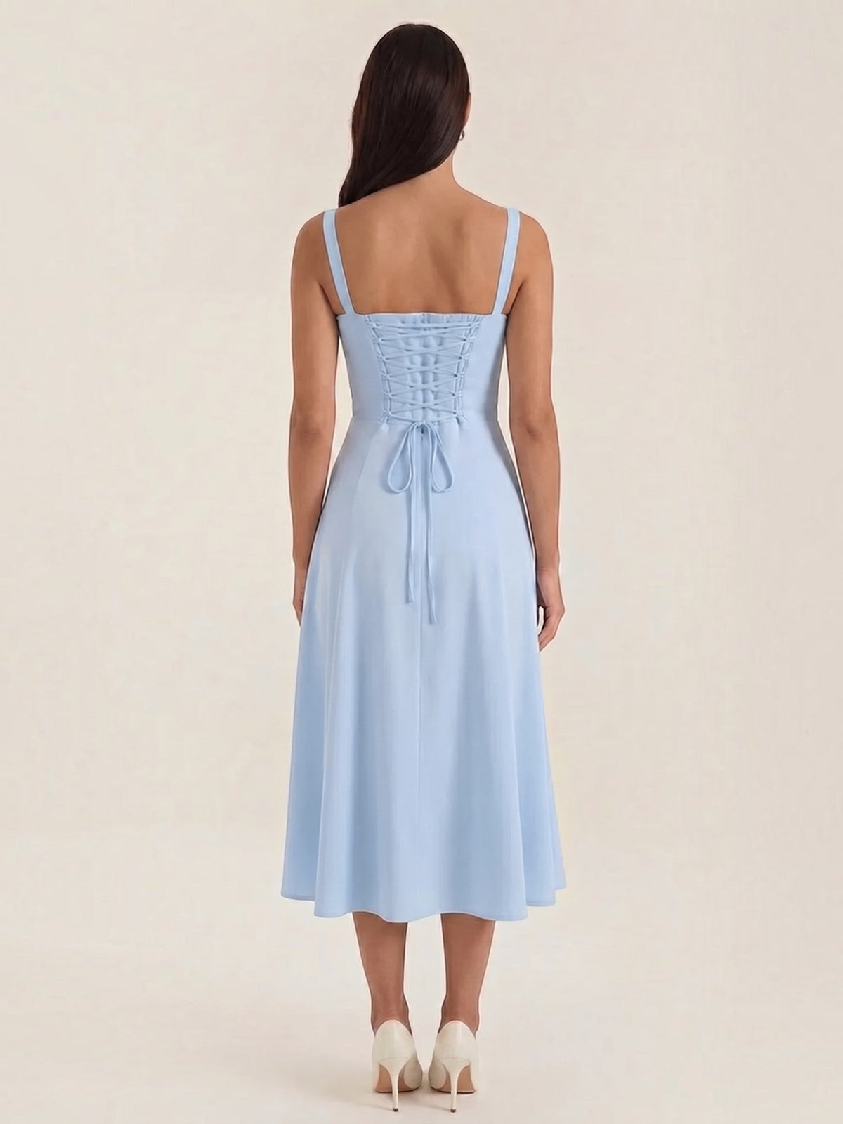 Jade Lace Up Corset Style Midi Dress