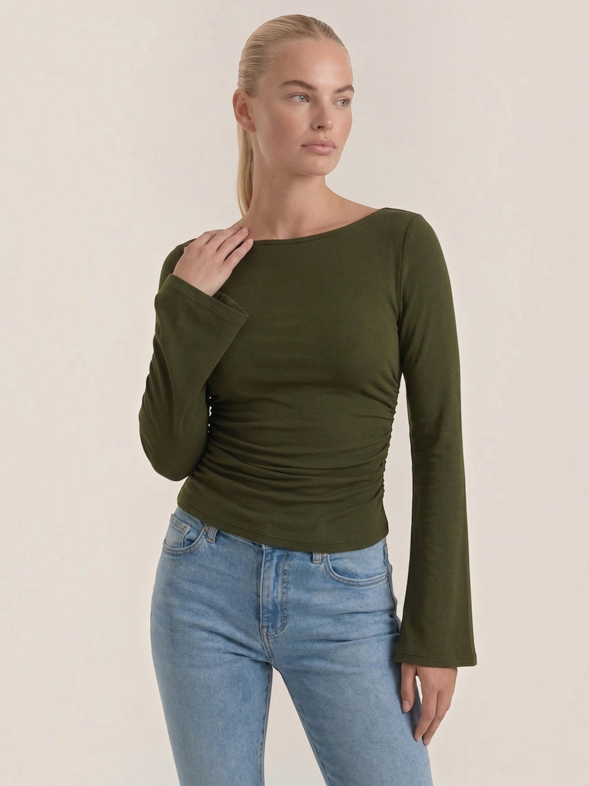 Leona Flared Trumpet Sleeve Top