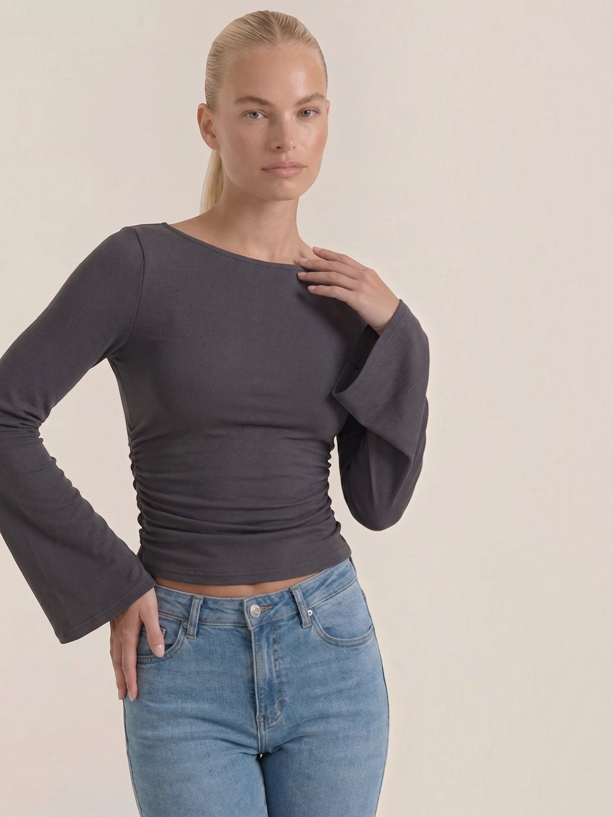 Leona Flared Trumpet Sleeve Top
