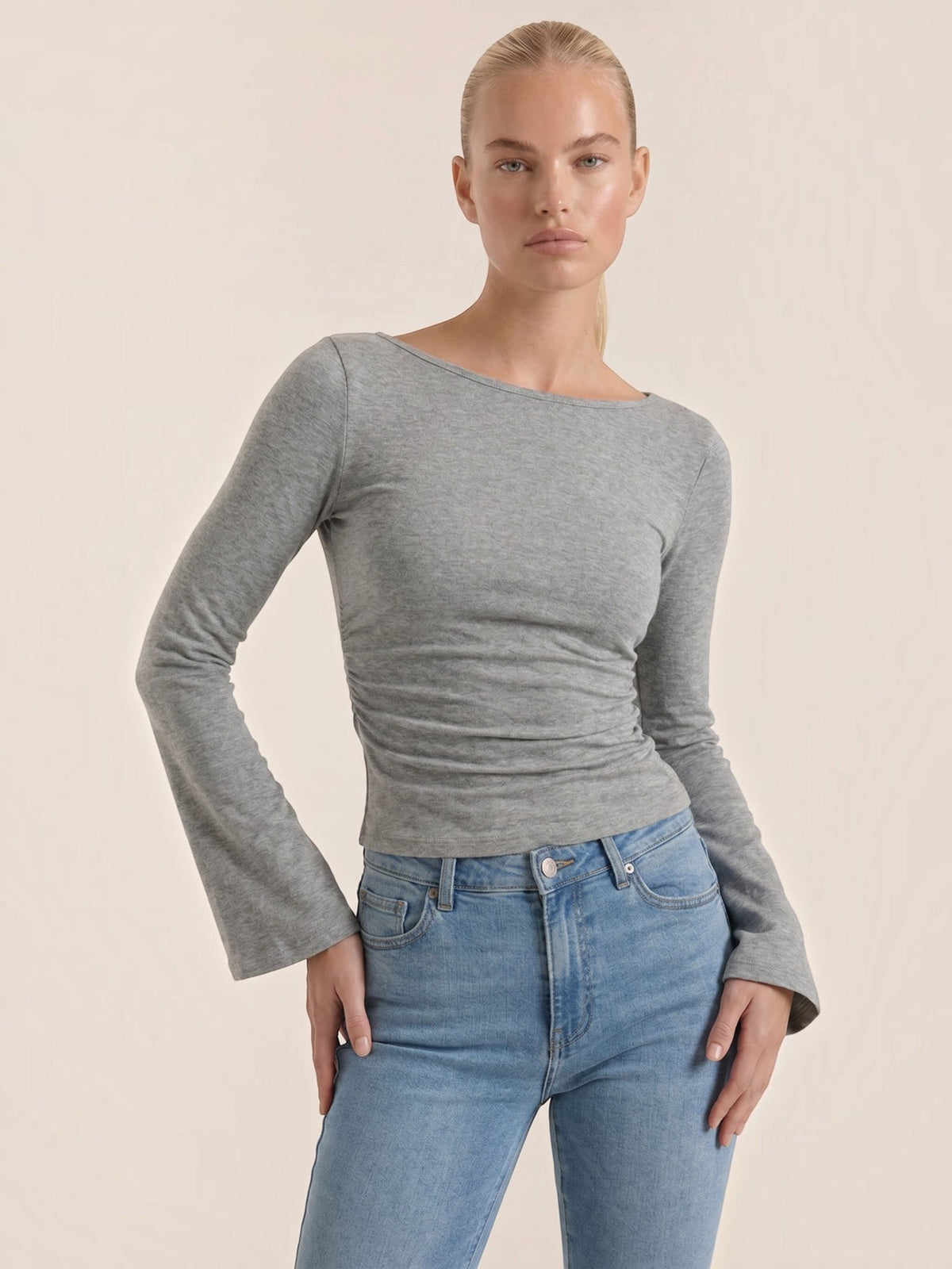 Leona Flared Trumpet Sleeve Top