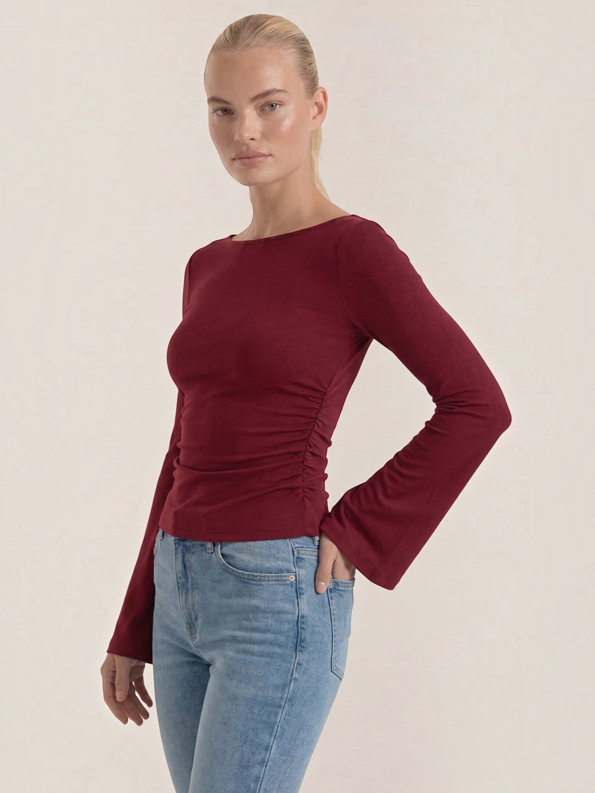 Leona Flared Trumpet Sleeve Top