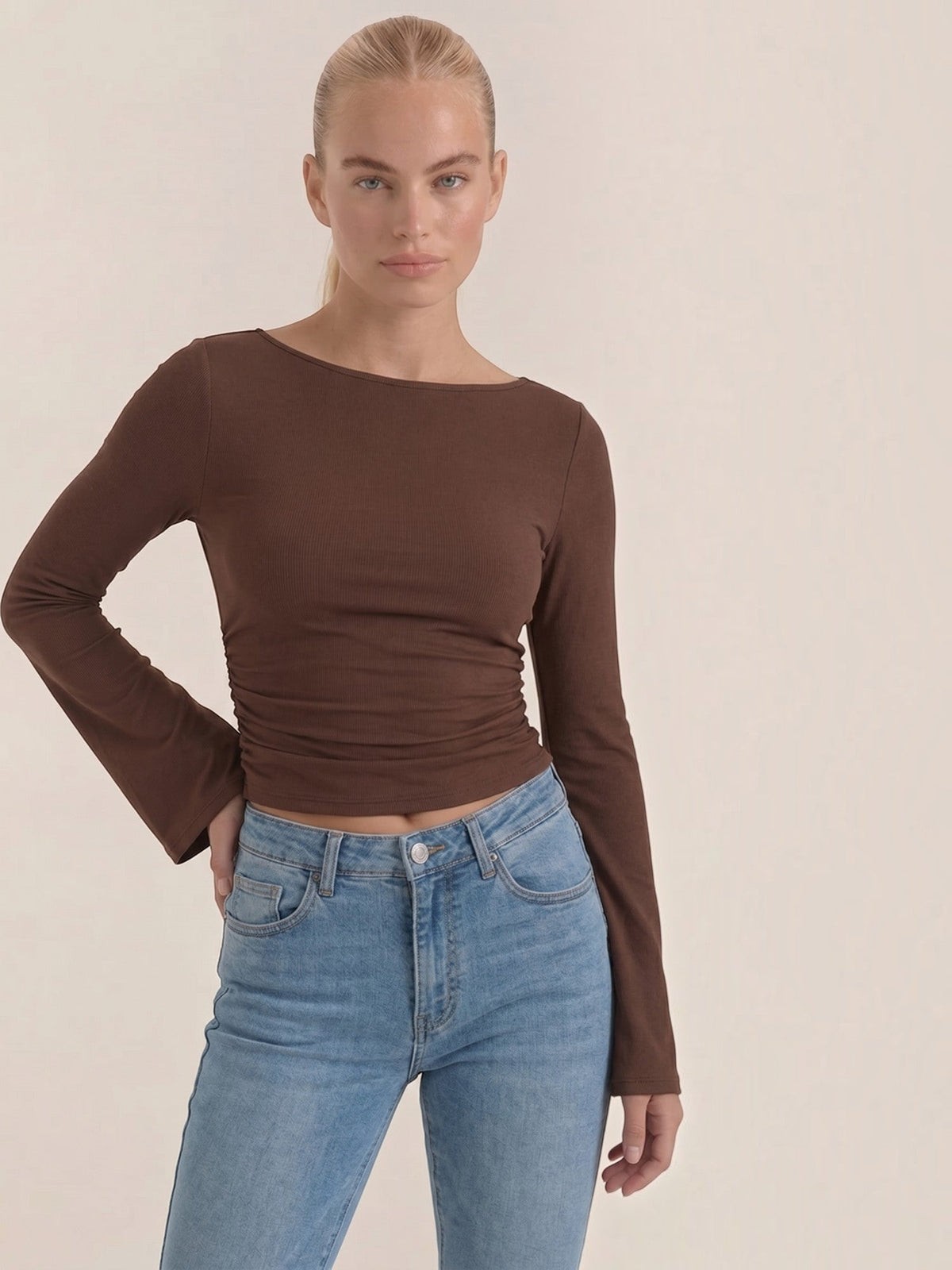 Leona Flared Trumpet Sleeve Top