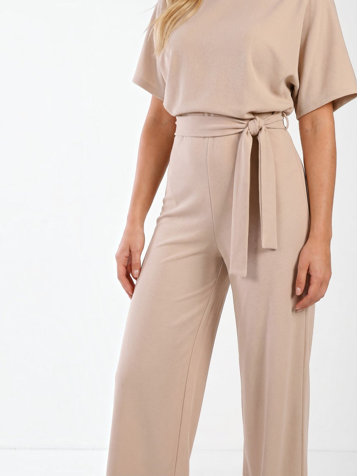 Madeline Batwing Sleeve Belted Jumpsuit