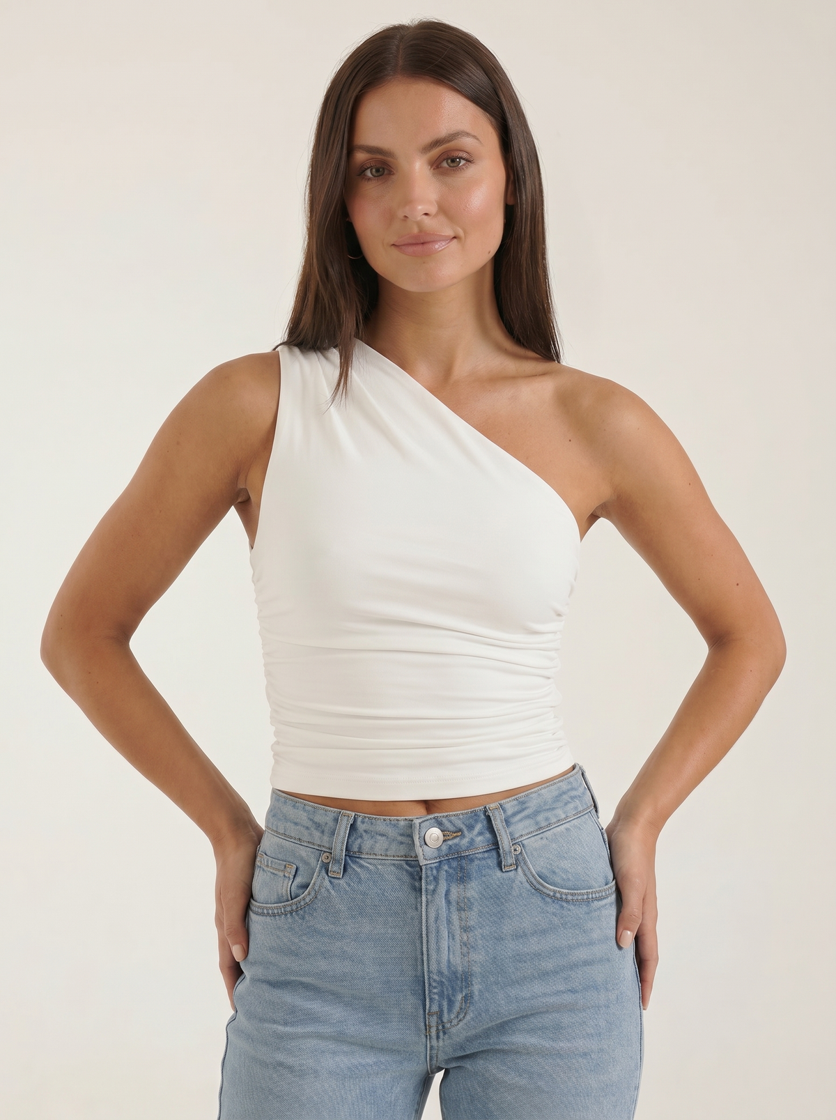 Briony One Shoulder Ruched Top