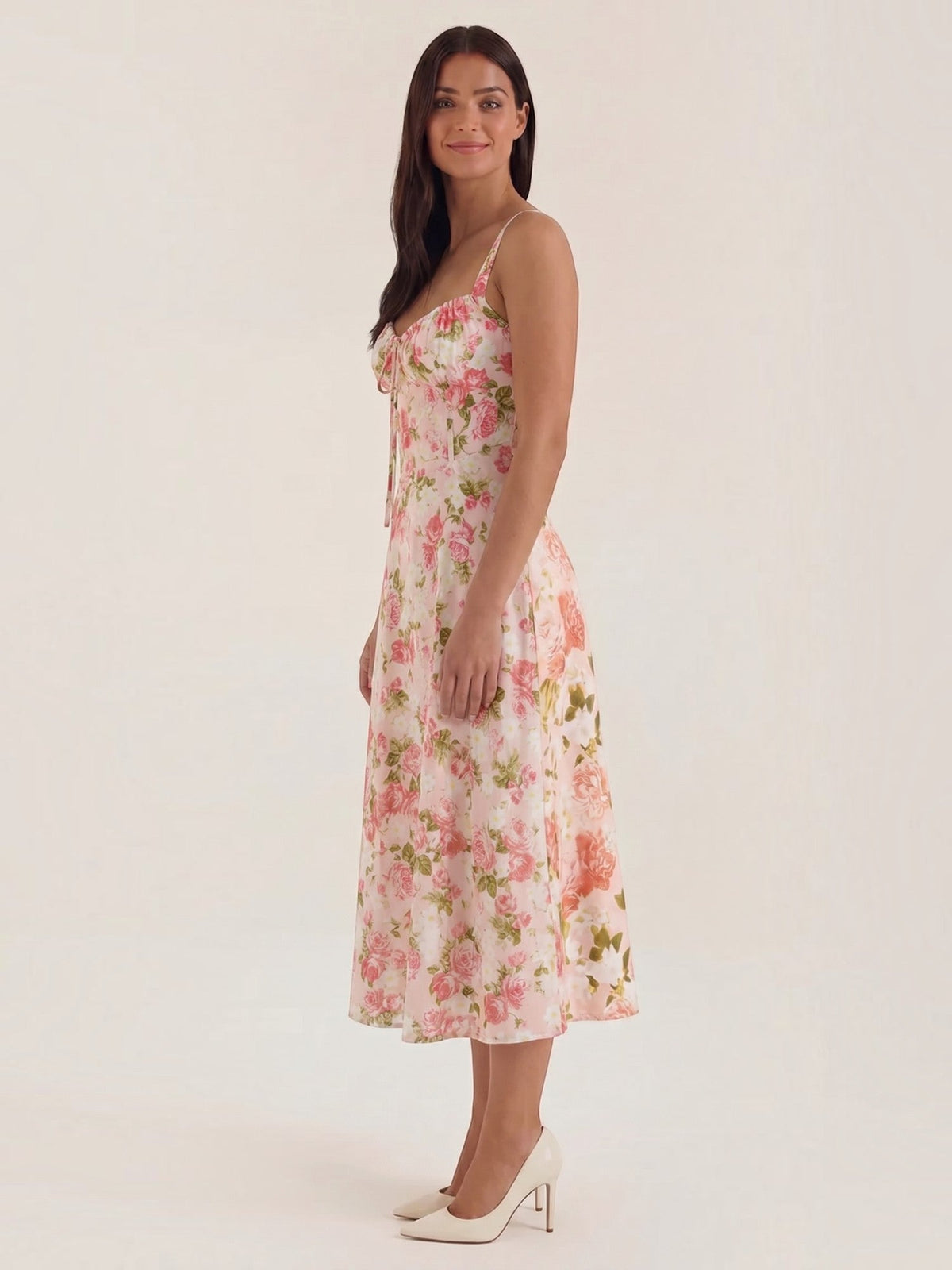 Julia Floral Sweetheart Neck Midi Sundress