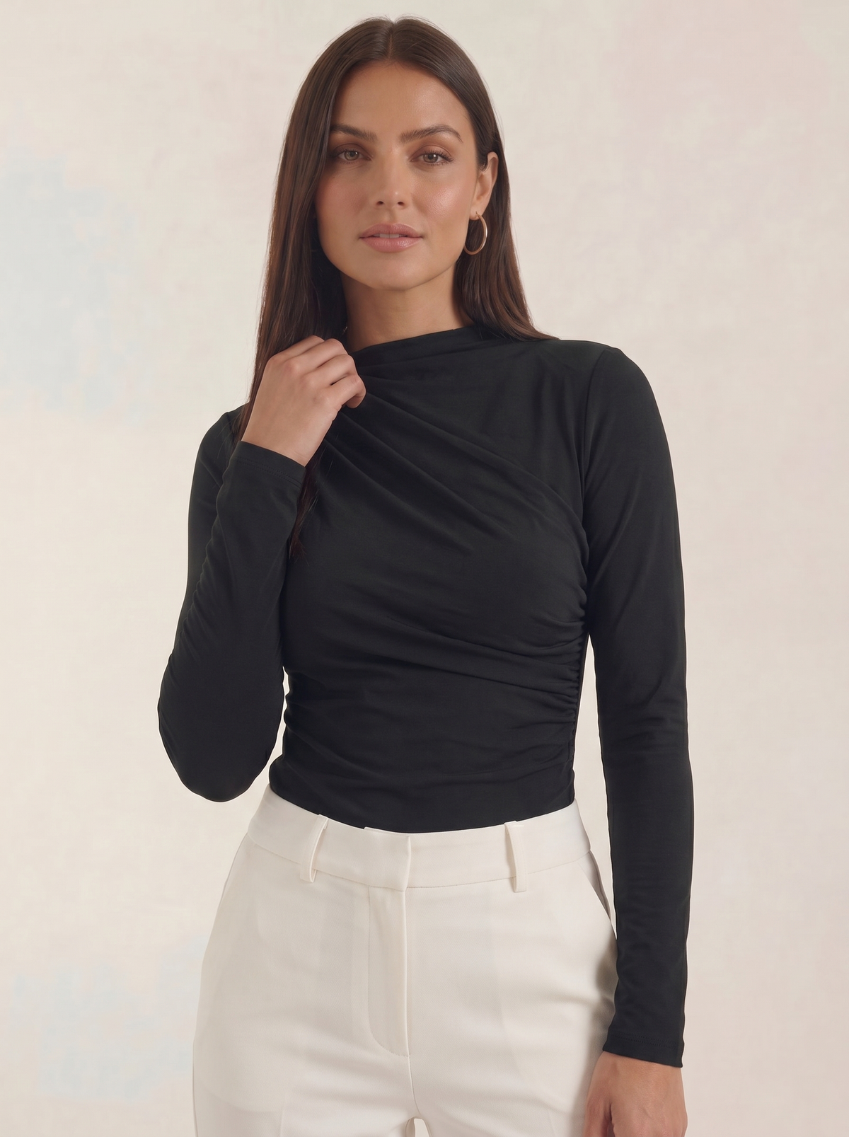Karen Long Sleeve Cropped Top
