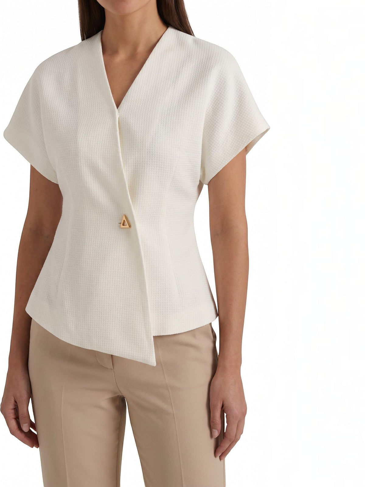 Amira Asymmetric Wrap Blazer Top