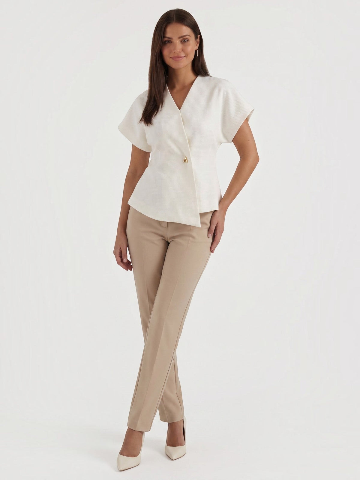 Amira Asymmetric Wrap Blazer Top