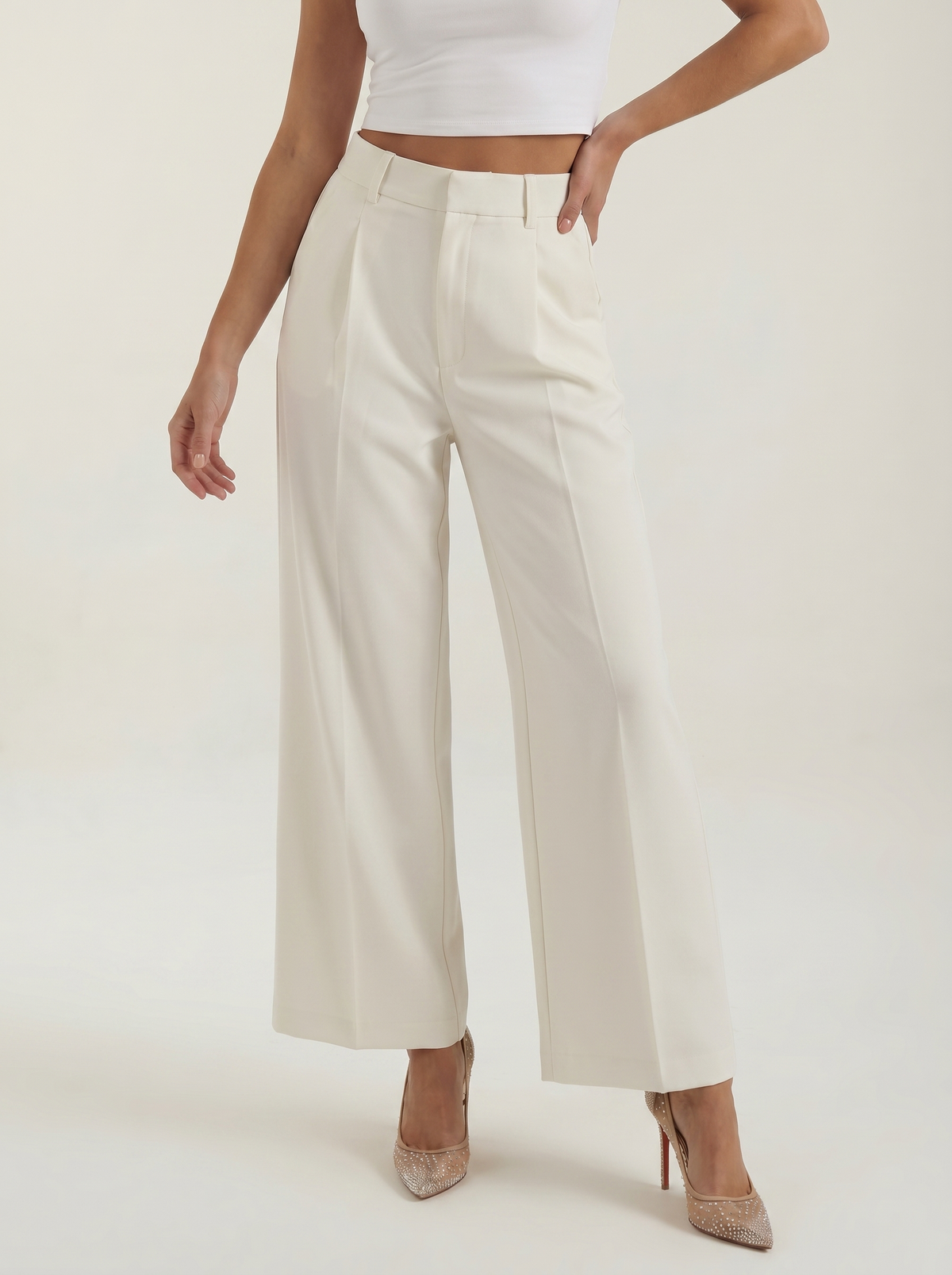 Emma Pleated High Waisted Wide Leg Pants