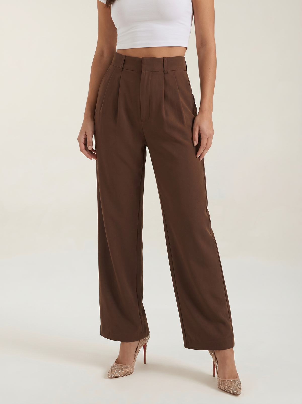 Emma Pleated High Waisted Wide Leg Pants