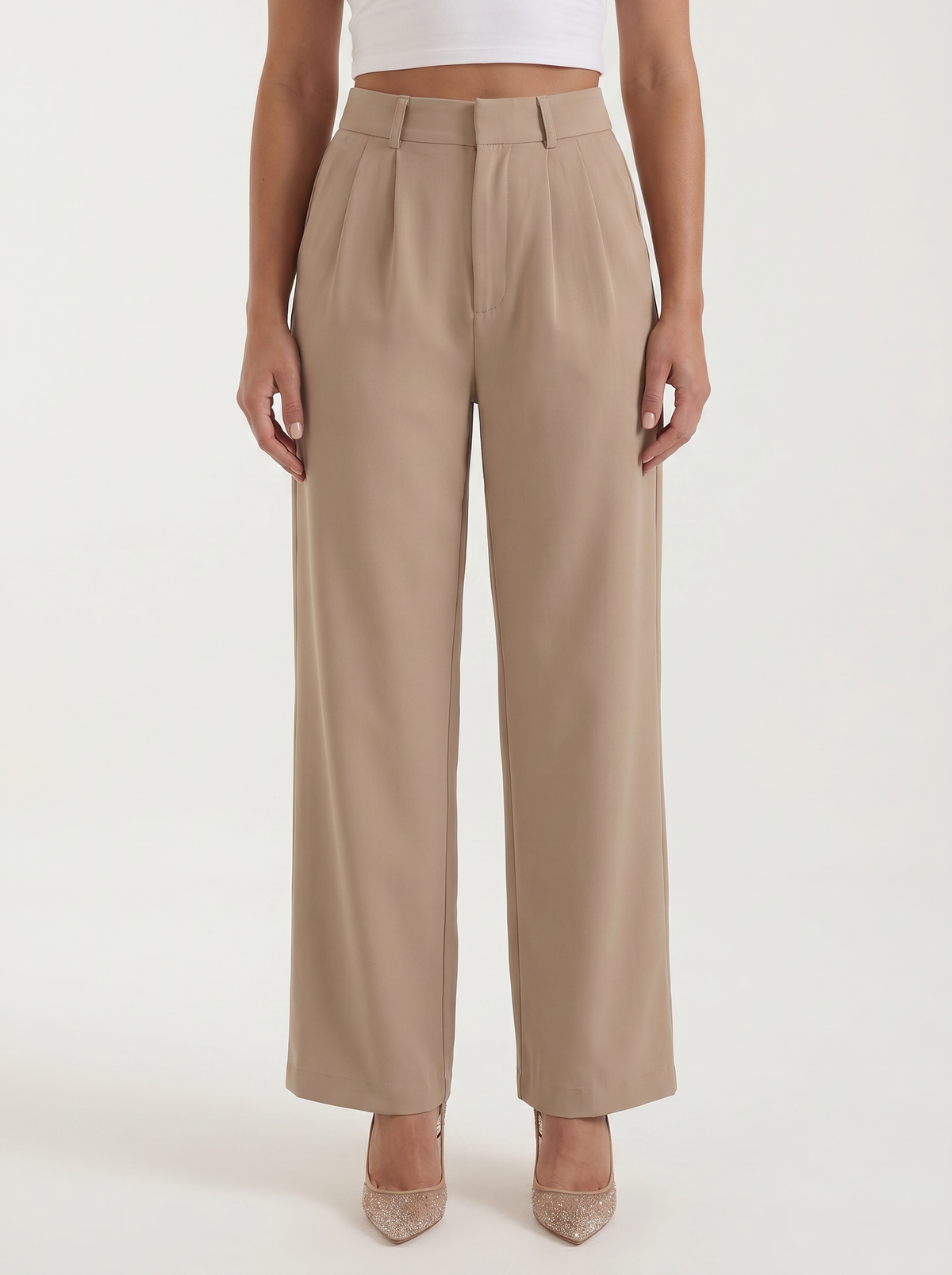 Emma Pleated High Waisted Wide Leg Pants