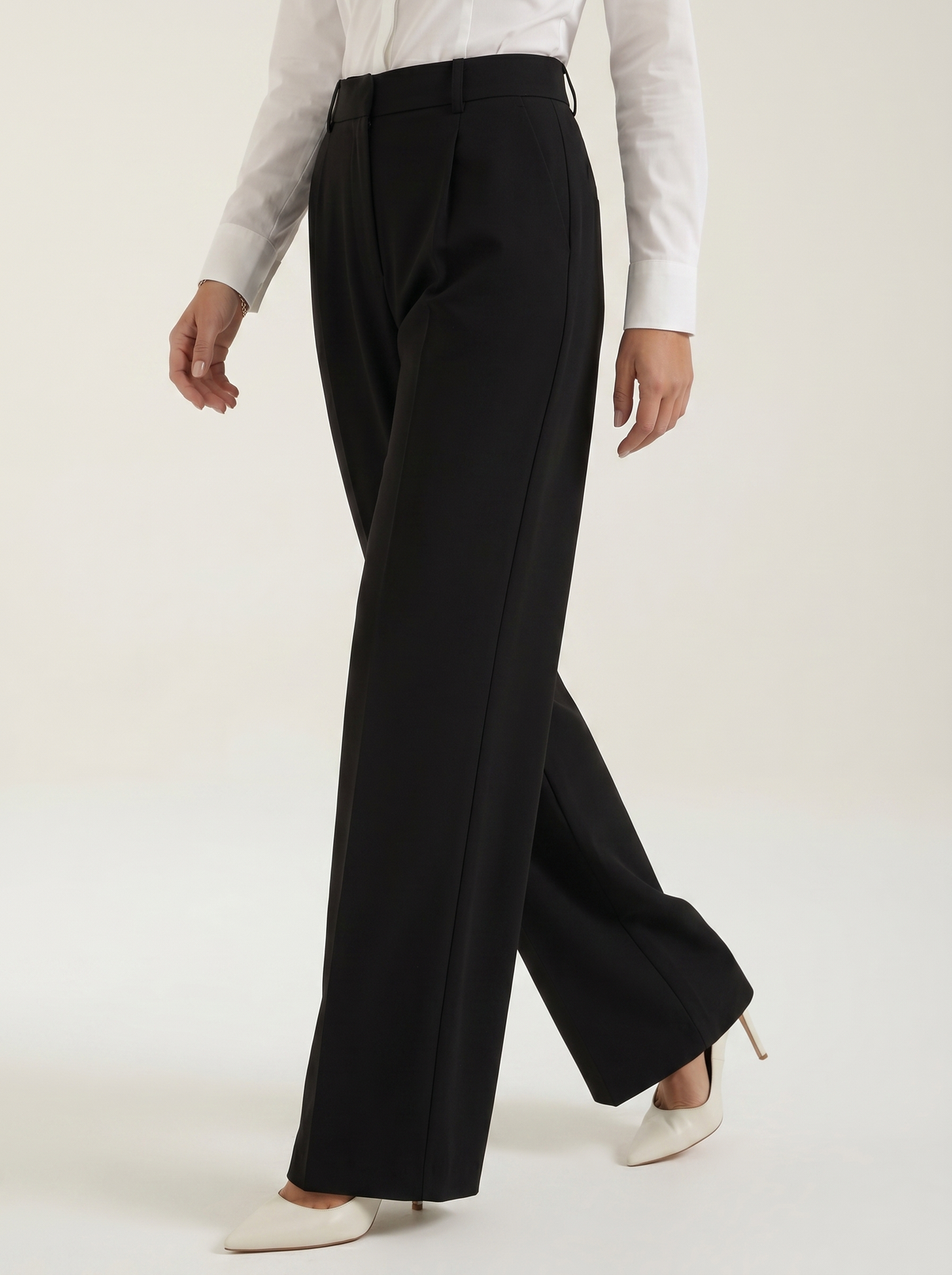 Hazel High Waisted Wide Leg Pants with Crease