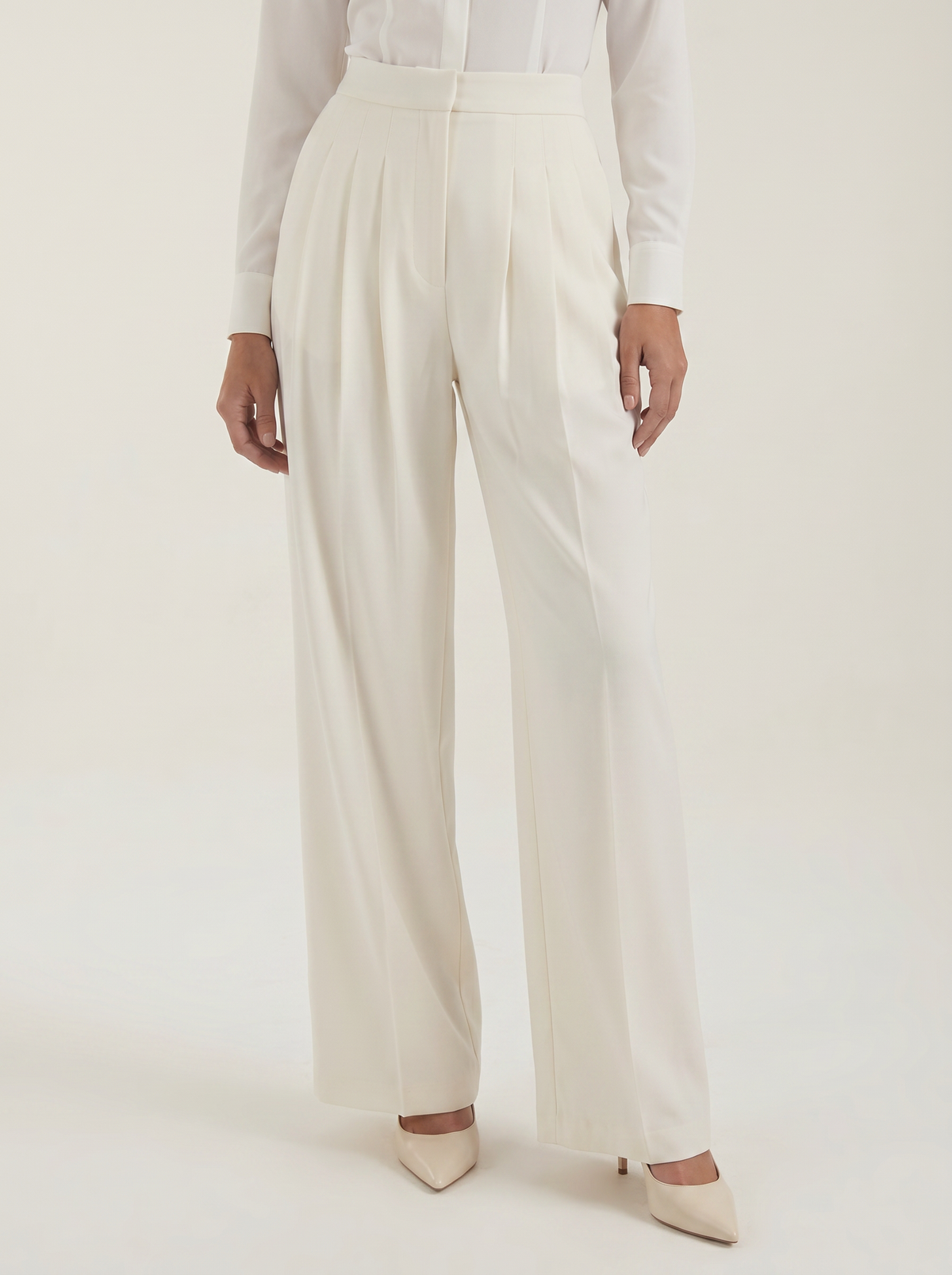 Iris High Waisted Pleated Wide Leg Pants
