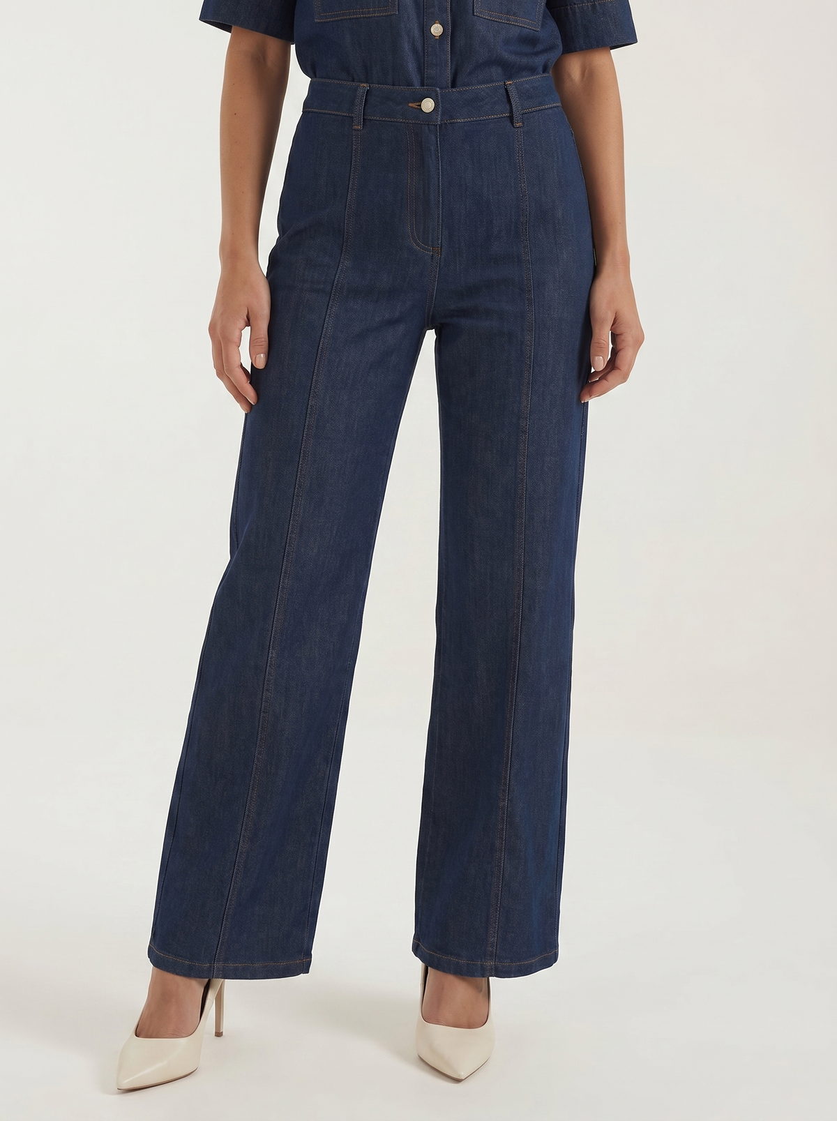 Jade Denim Look Wide Leg Pants