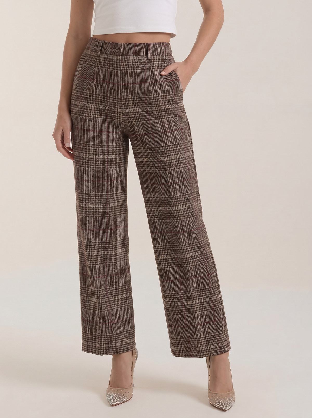 Leigh Plaid High Waisted Wide Leg Pants