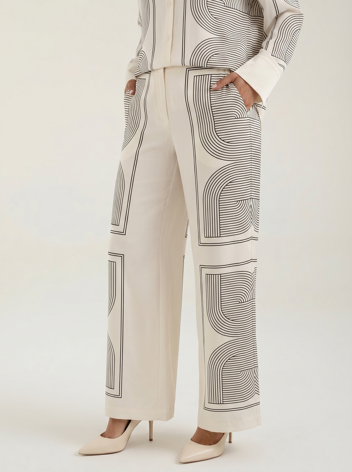 Jude Geometric Print Wide Leg Pants