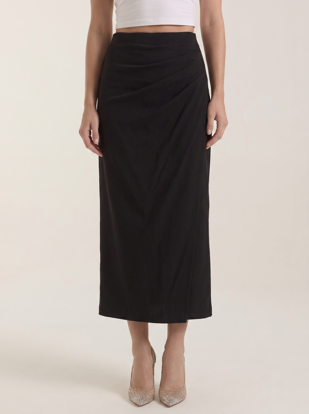 Elsie High Waisted Cotton Maxi Skirt
