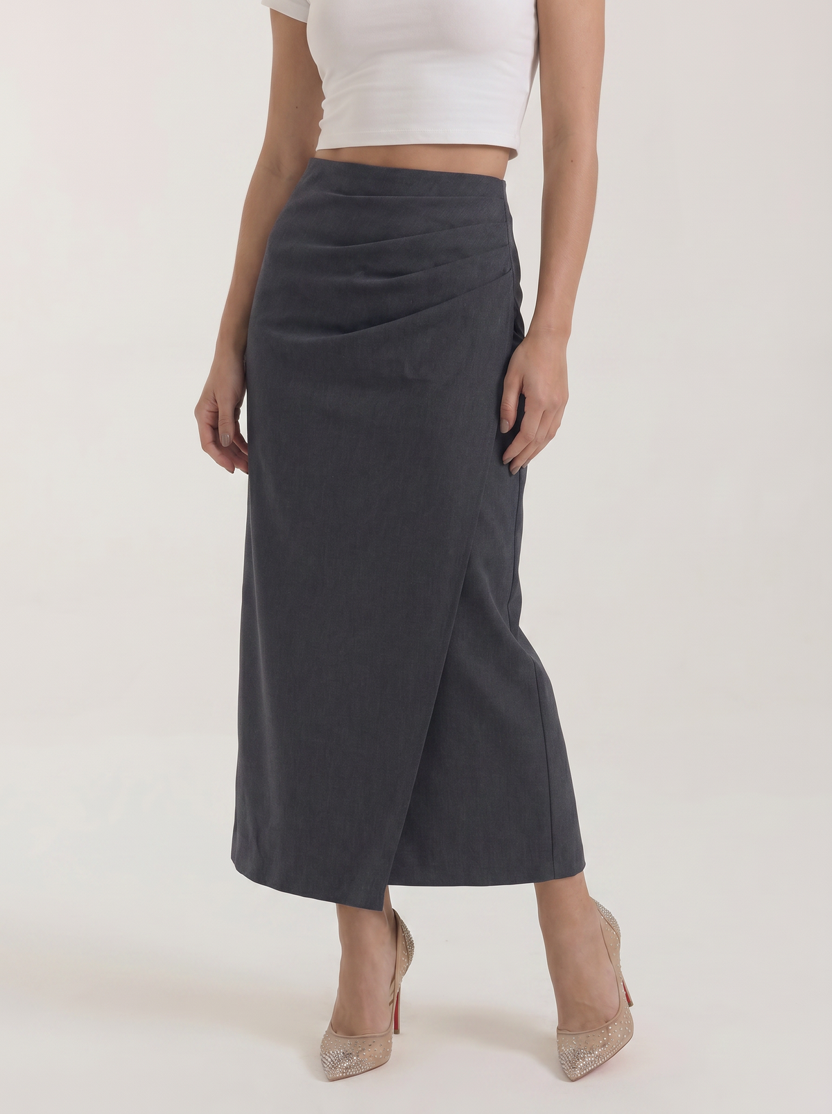 Elsie High Waisted Cotton Maxi Skirt