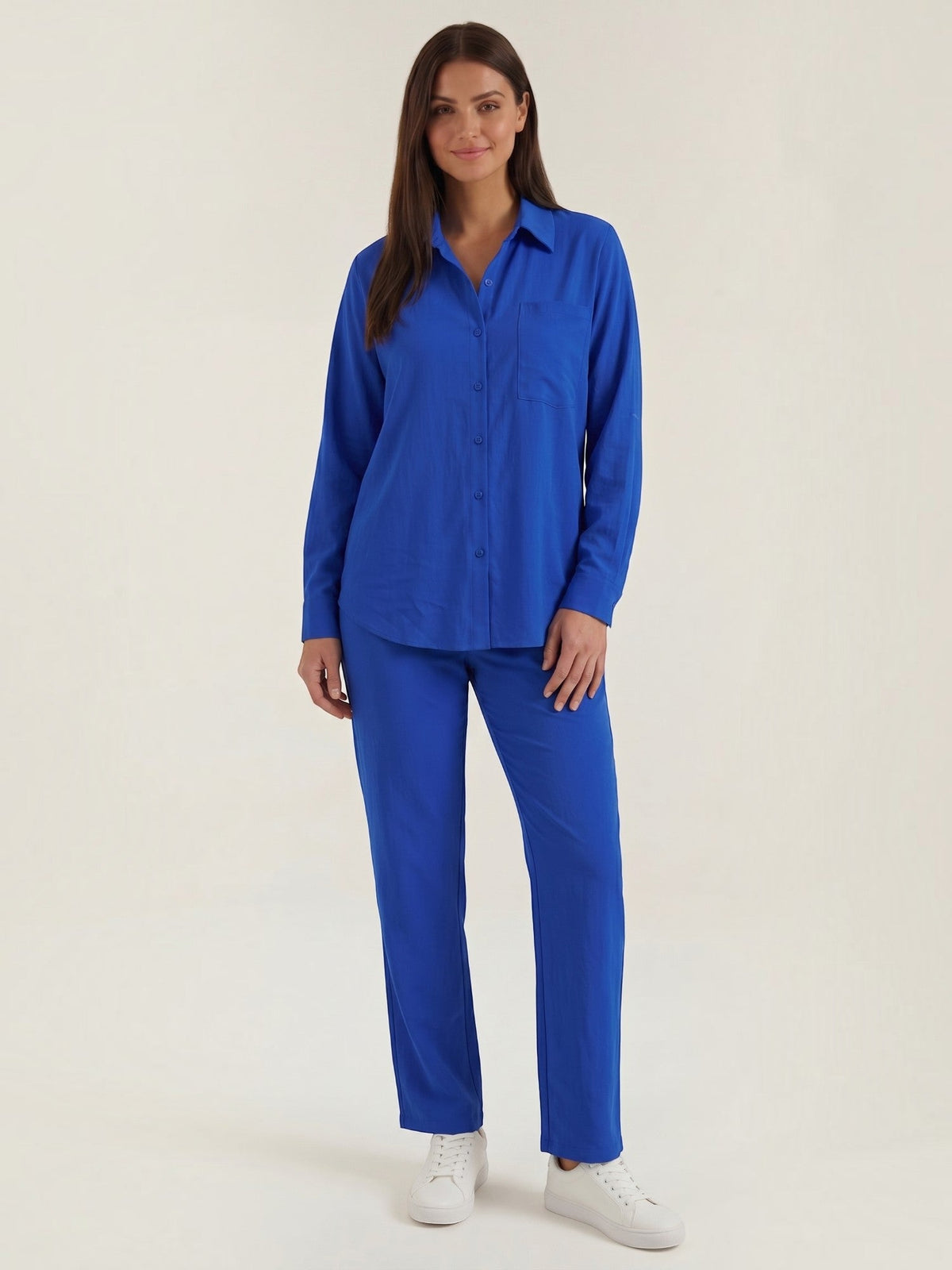 Amber Cotton Overshirt and Wide Leg Pants Set