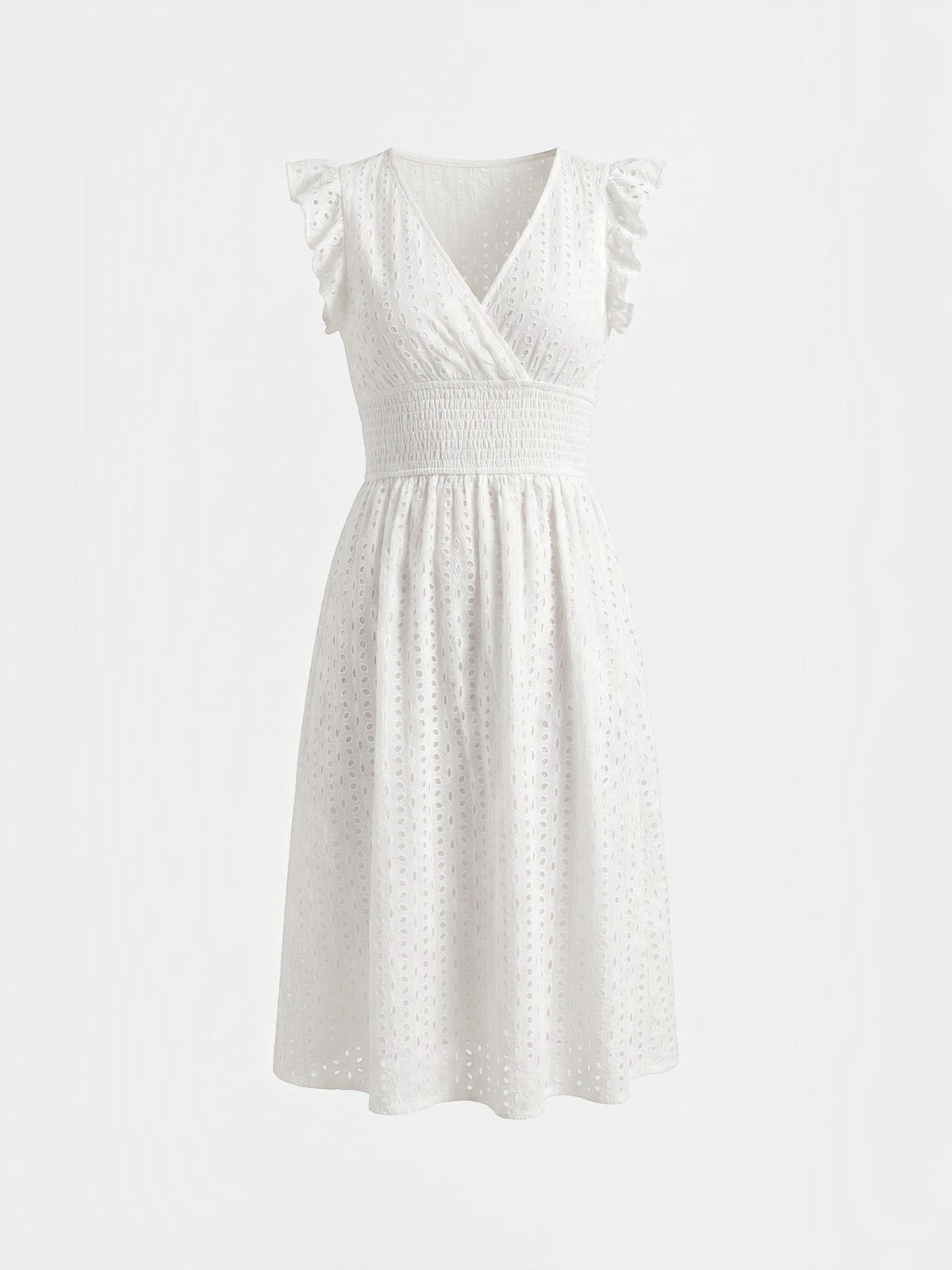 Florence Broderie Anglaise Ruffle Strap Midi Dress