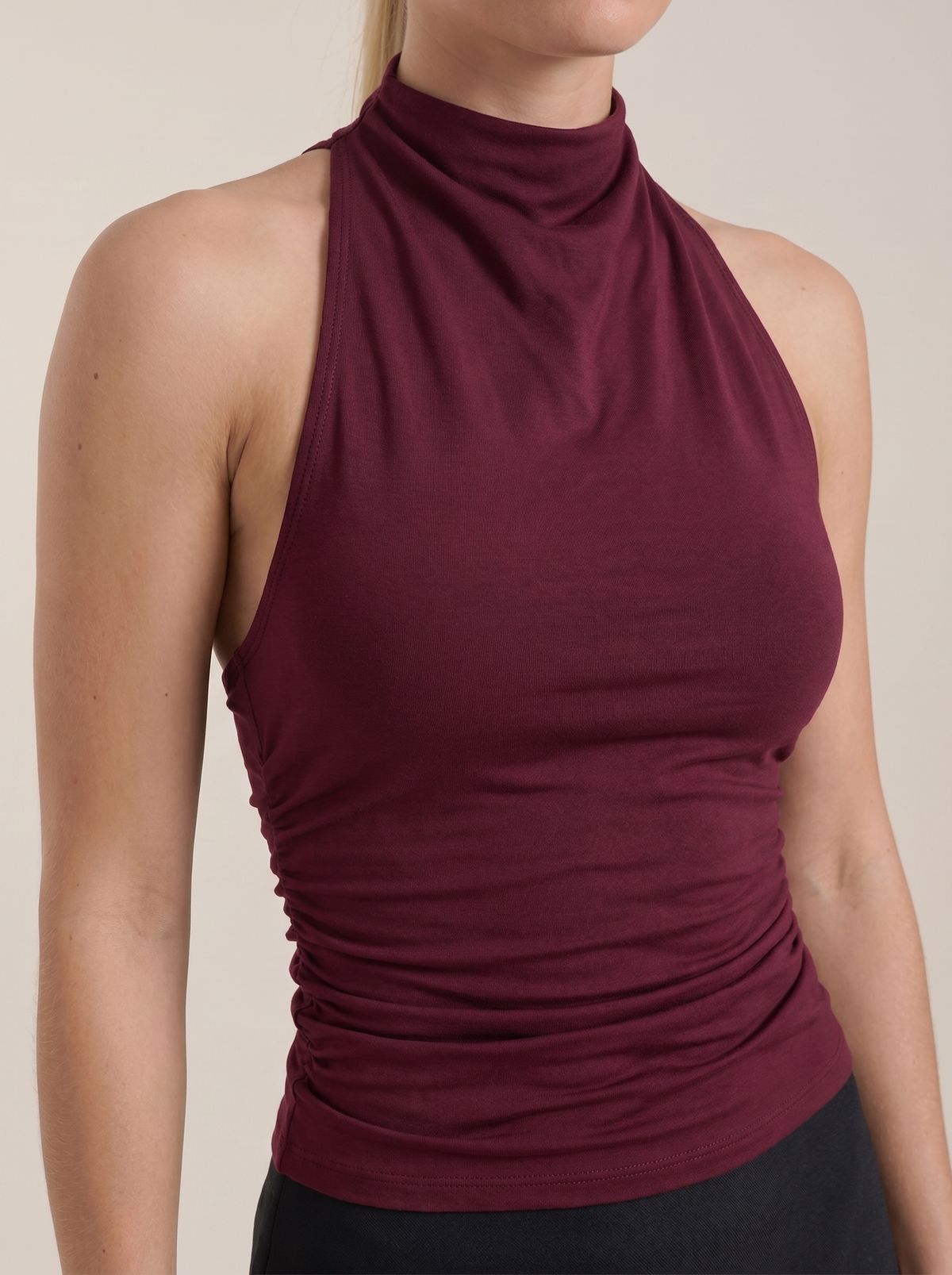 Eula Turtleneck Halter Open Back Top