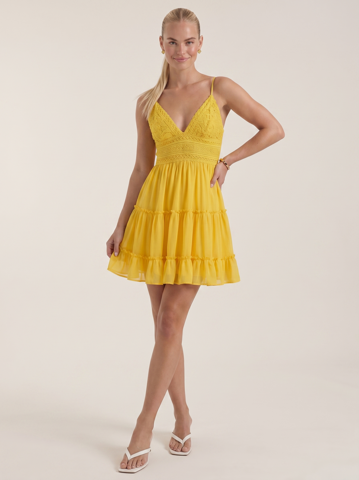 Christy Lace Bodice Tiered Mini Sundress