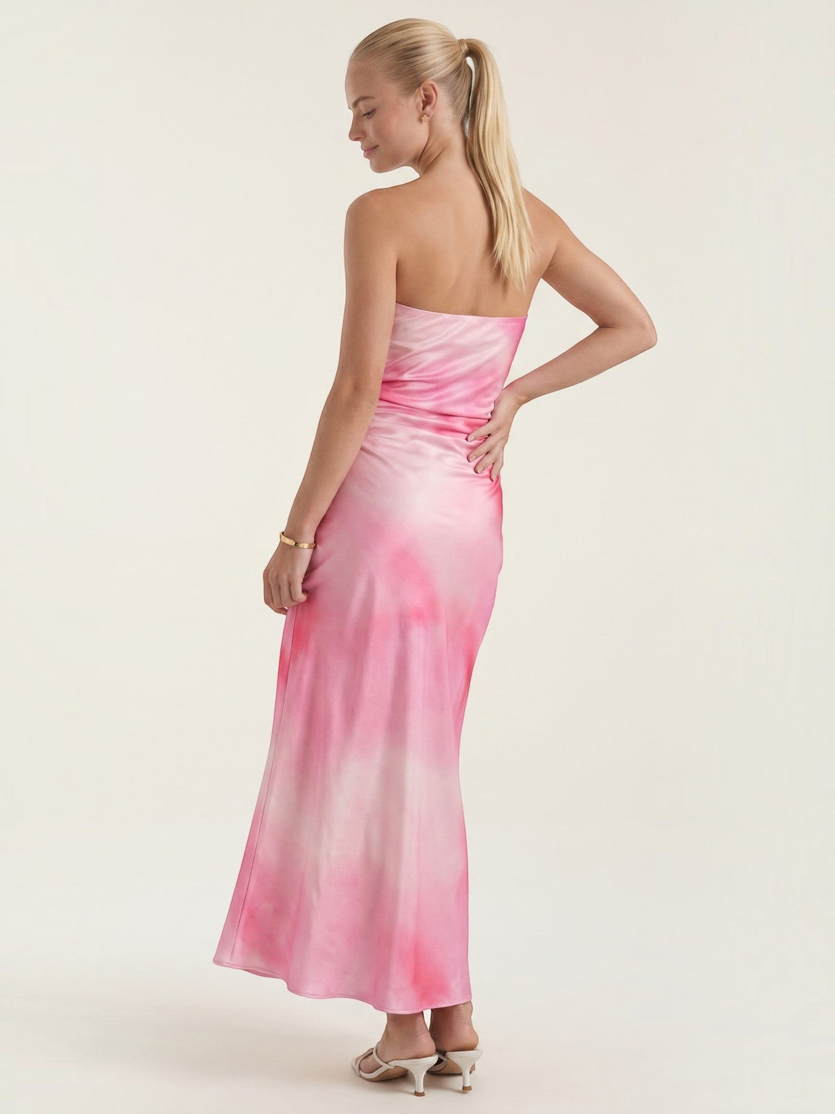 Elodie Strapless Ruched Bandeau Maxi Dress