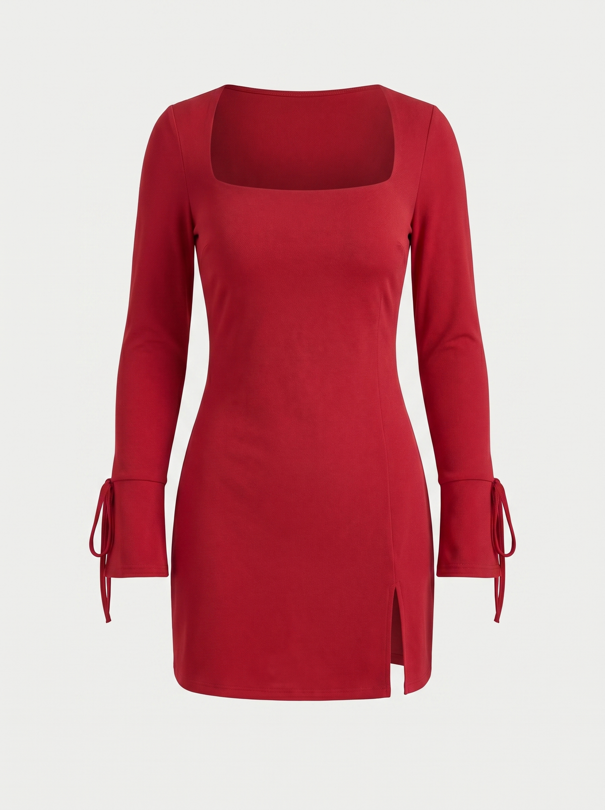 Liliana Square Neck Lace Up Sleeve Mini Dress