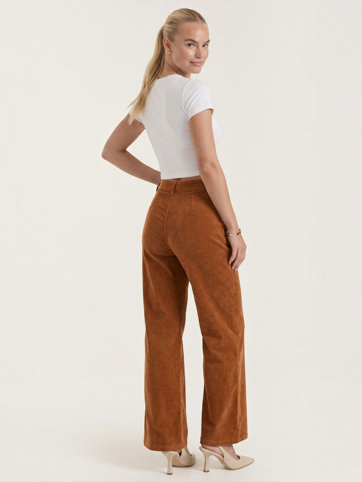 Allison High Waisted Wide Leg Corduroy Pants