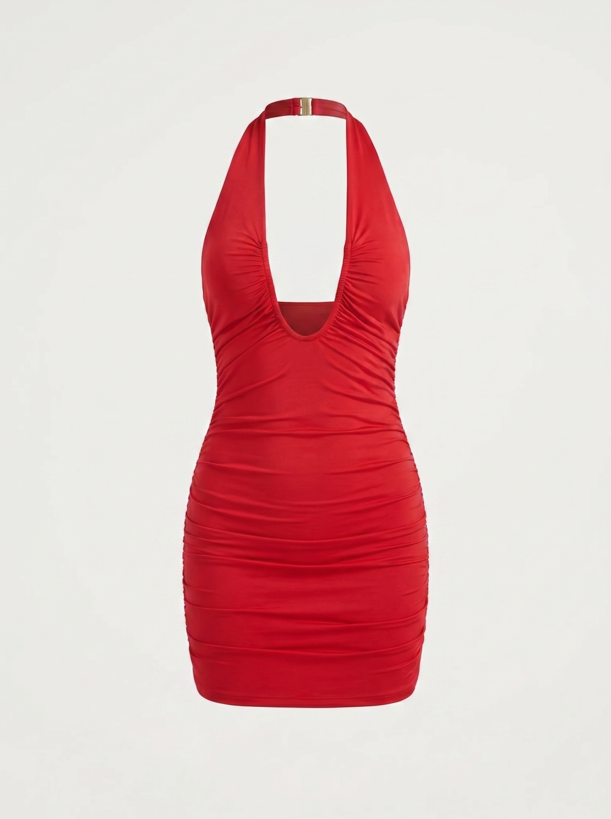 Elena Halter Neck Ruched Mini Dress