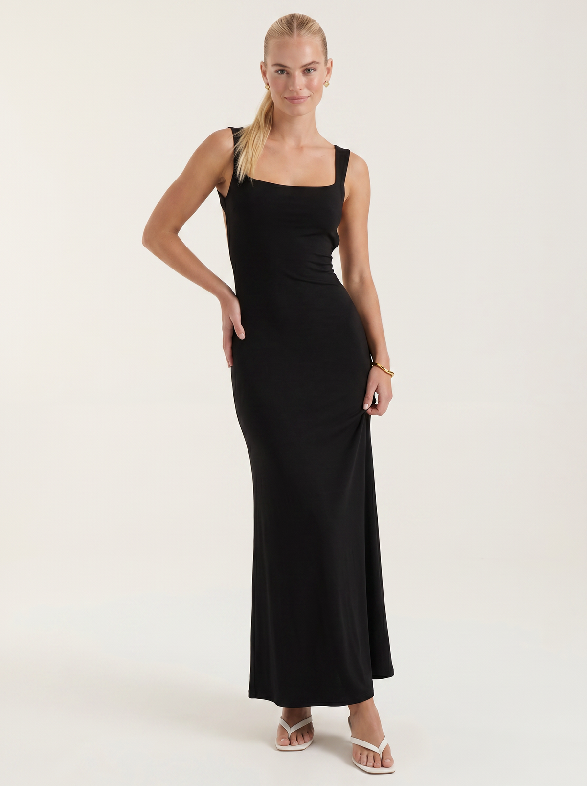 Angelica Square Neck A Line Maxi Dress