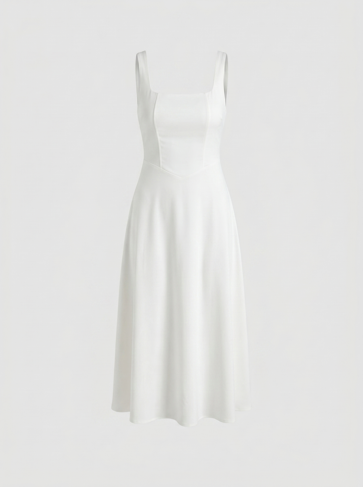 Amelina Square Neck Fitted Midi Dress