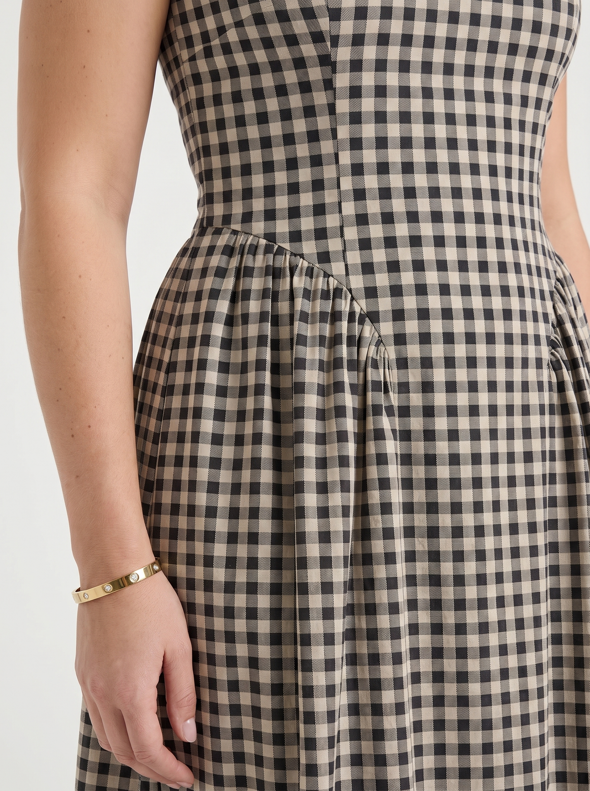 Cleo Check Pleated Skirt Midi Dress