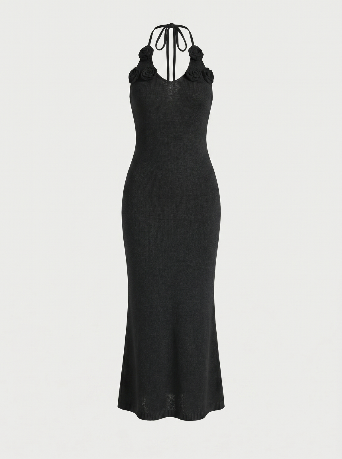 Gabriela Crochet Strap Open Back Knit Maxi Dress