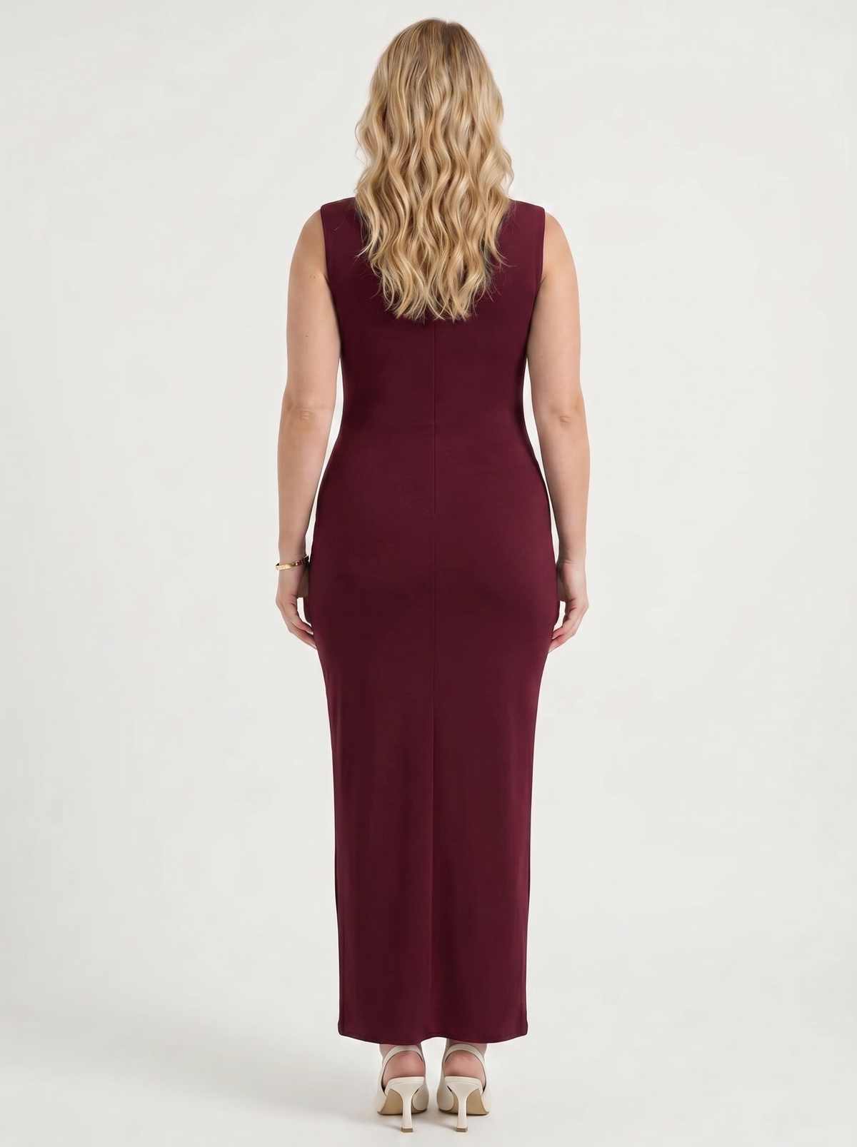 Daniela Square Neck Wide Strap Bodycon Maxi Dress
