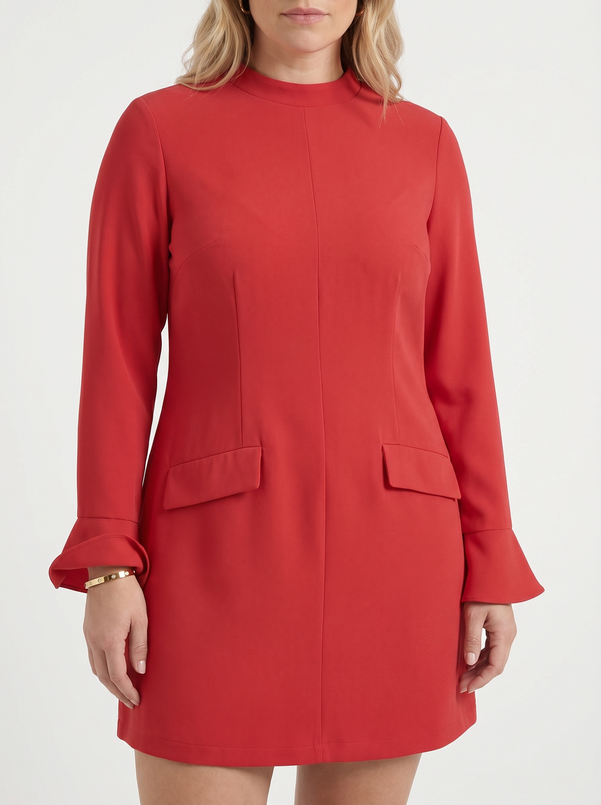 Clarrise Ruffle Sleeve Pocket Mini Dress