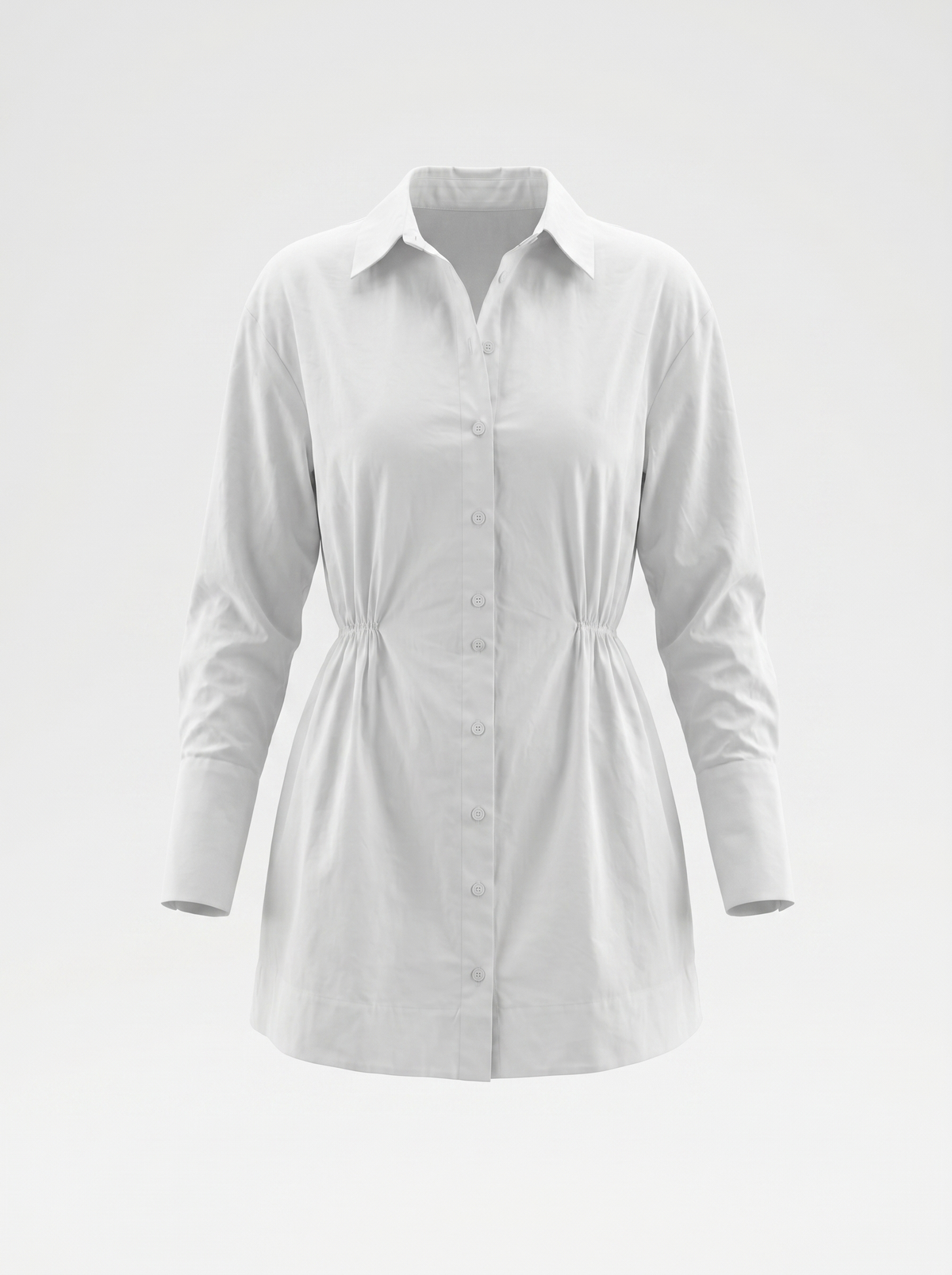 Della Long Sleeve Cotton Mini Shirt Dress