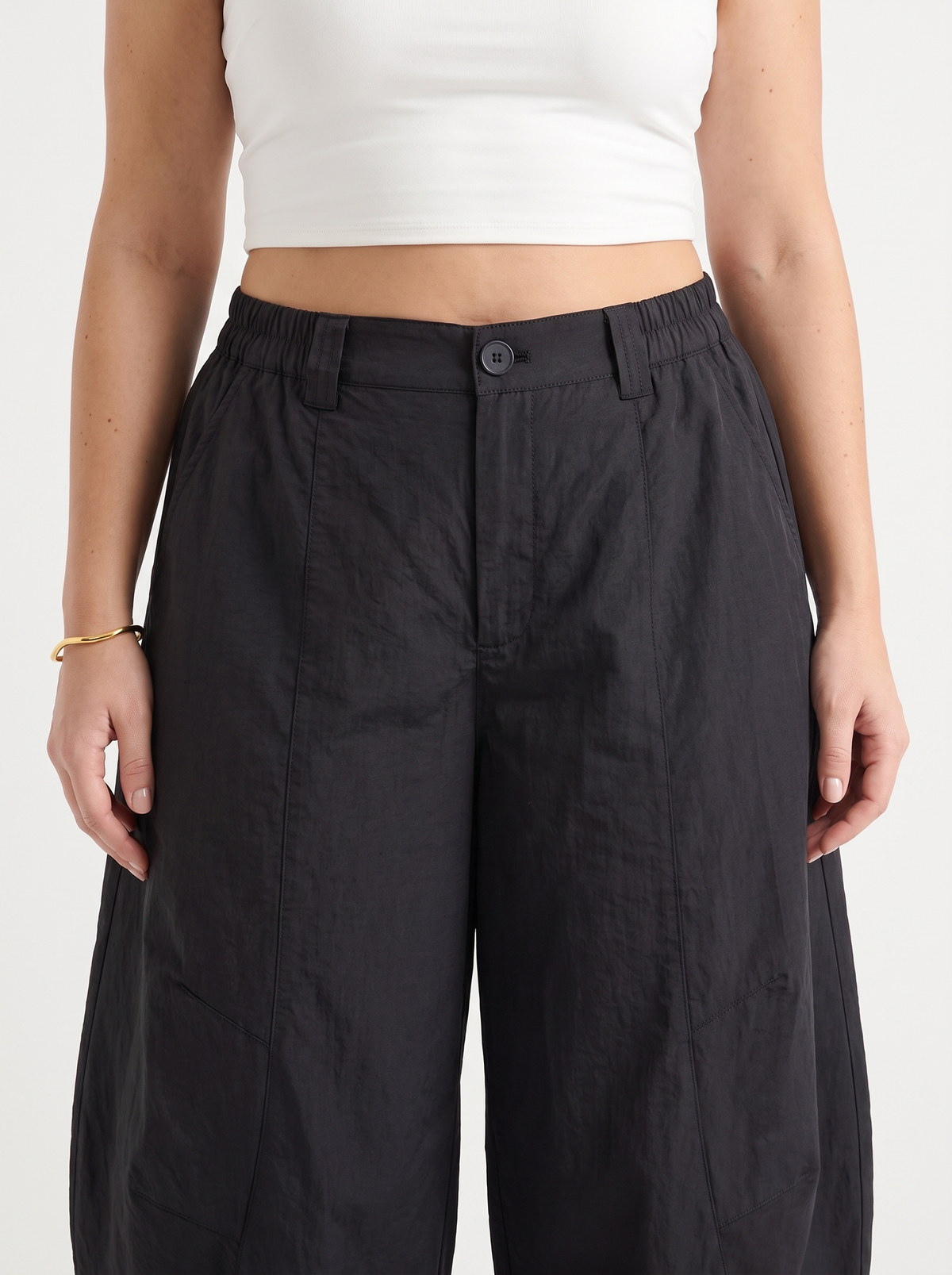 Kimmy Cuffed Balloon Leg Pants with Pockets