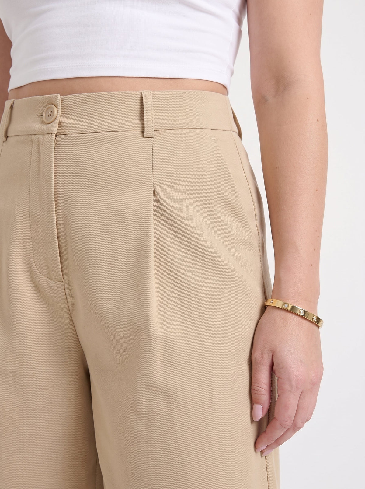 Anais Pleated Belted Bermuda Shorts