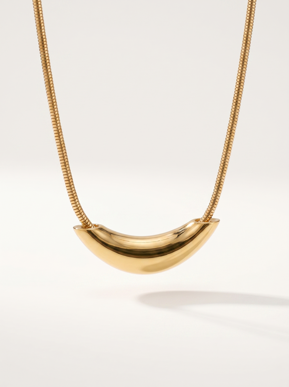 Ilse Snake Chain Curved Pendant Necklace