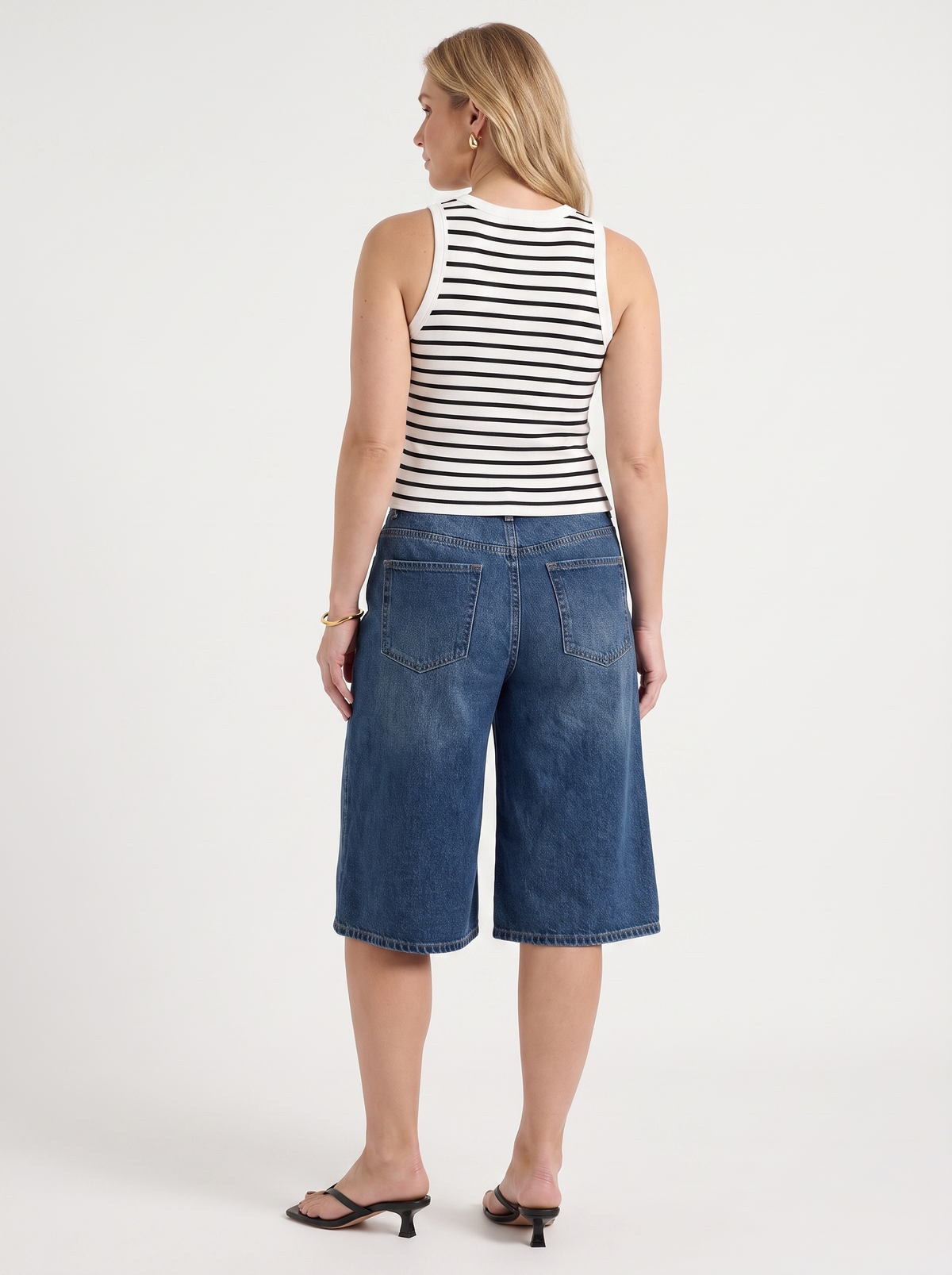 Carlota Studded Denim Bermuda Shorts