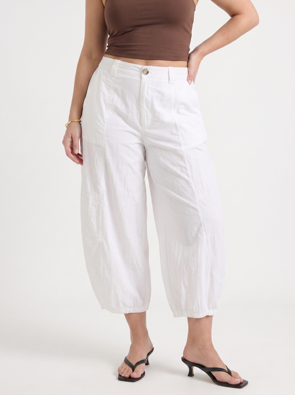 Kimmy Cuffed Balloon Leg Pants with Pockets