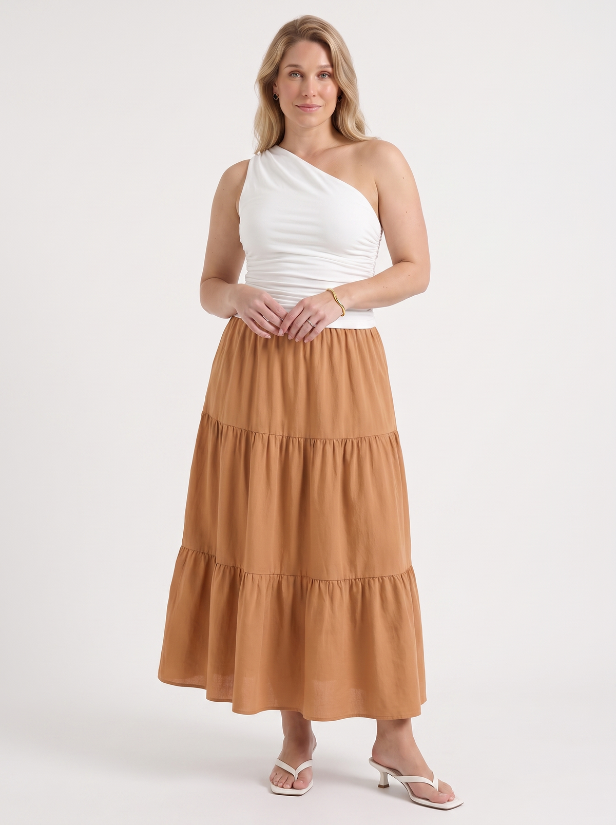 Agnes Tiered Maxi Skirt with Tie Waist