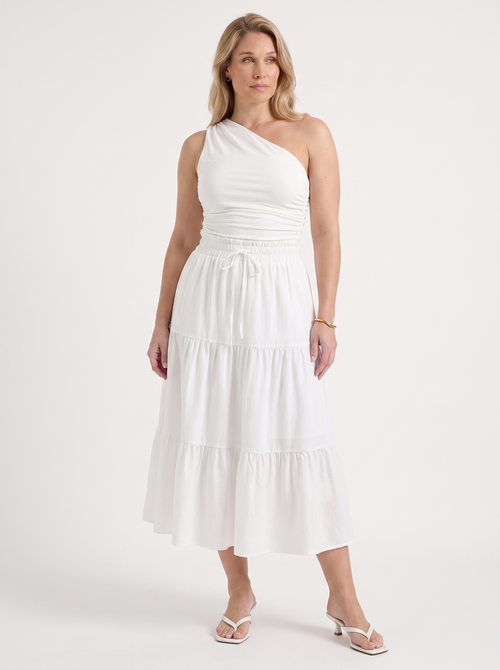 Agnes Tiered Maxi Skirt with Tie Waist