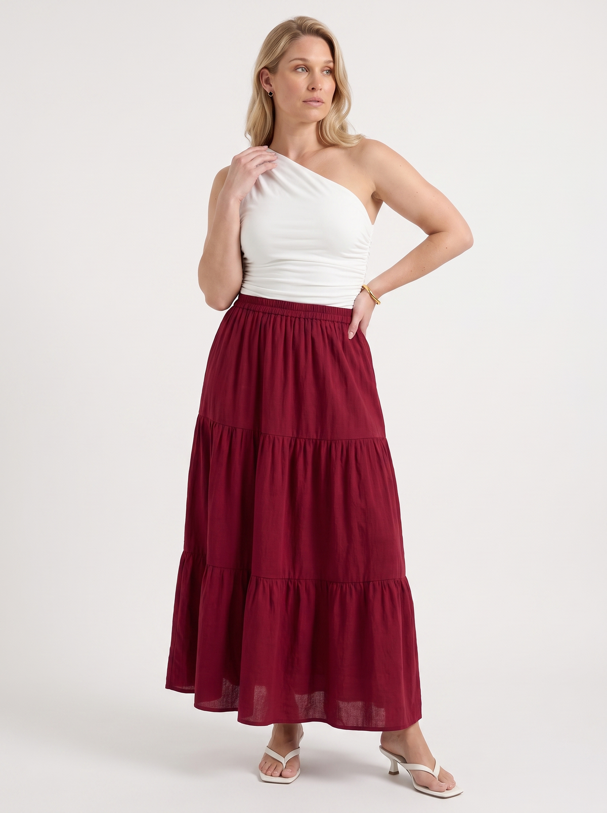 Agnes Tiered Maxi Skirt with Tie Waist