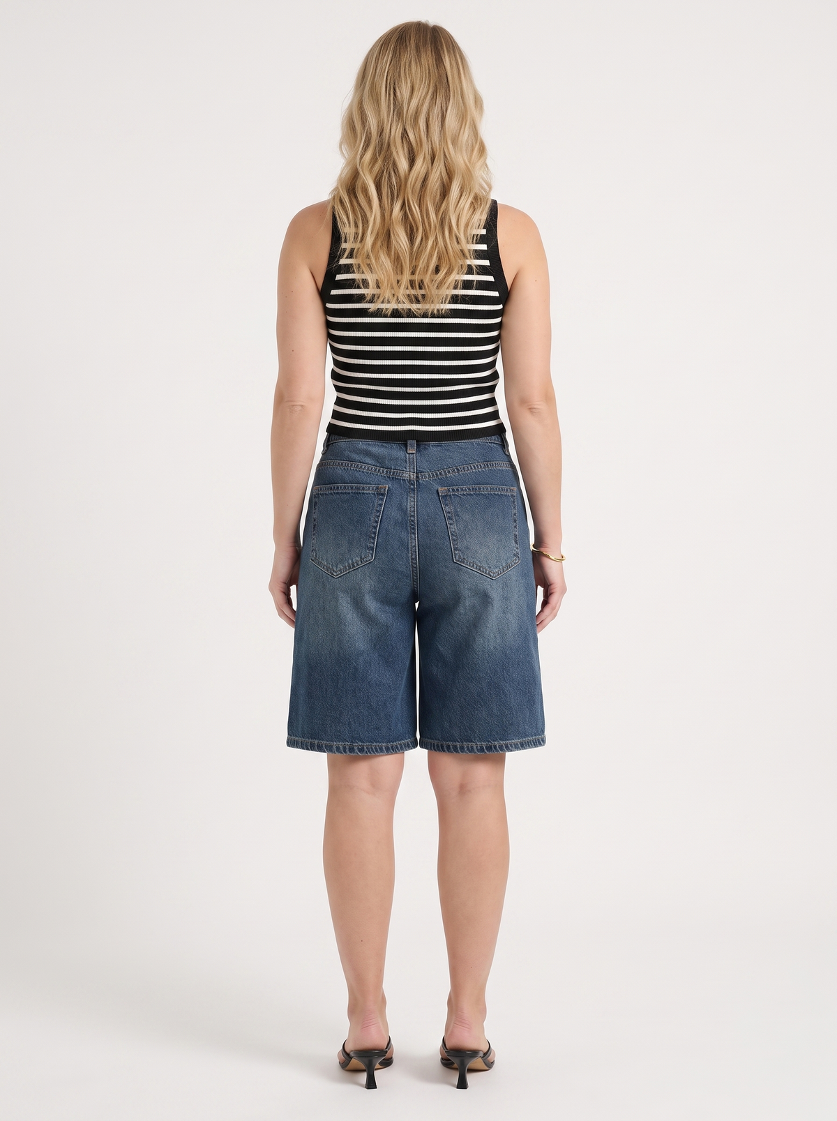 Elana Straight Leg Denim Bermuda Shorts