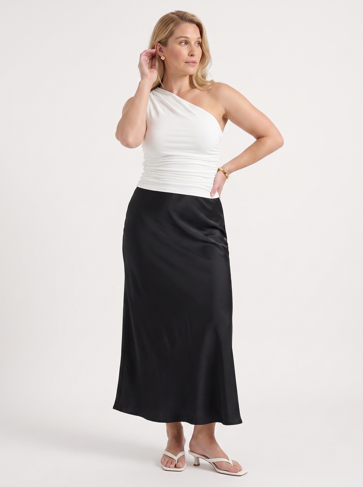 Jane Satin Bias Cut Maxi Skirt